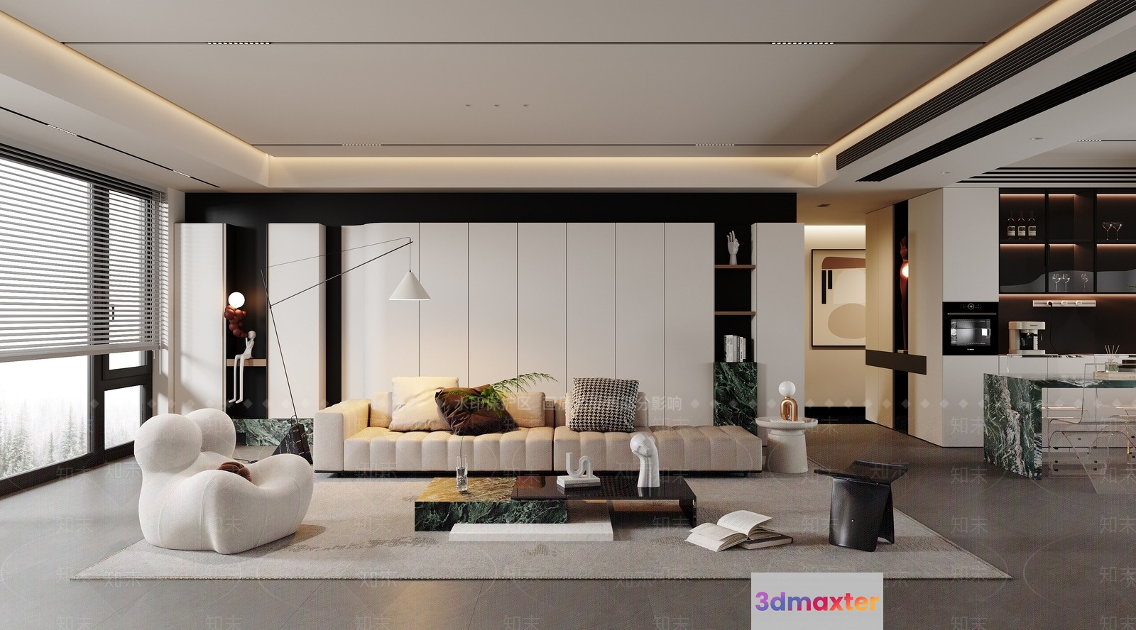 Modern Living Room 3D Model - 10675 - CORONA Render