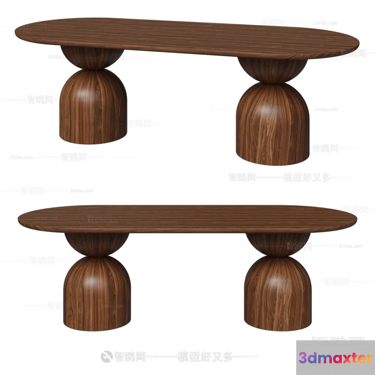 A Wooden Table With A Unique Design 3D Model - 12429 - VRAY Render