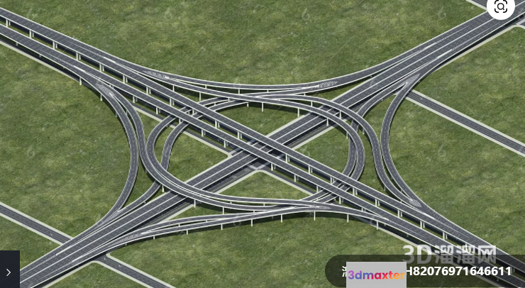 A Highway Interchange 3D Model - 8746 - VRAY Render