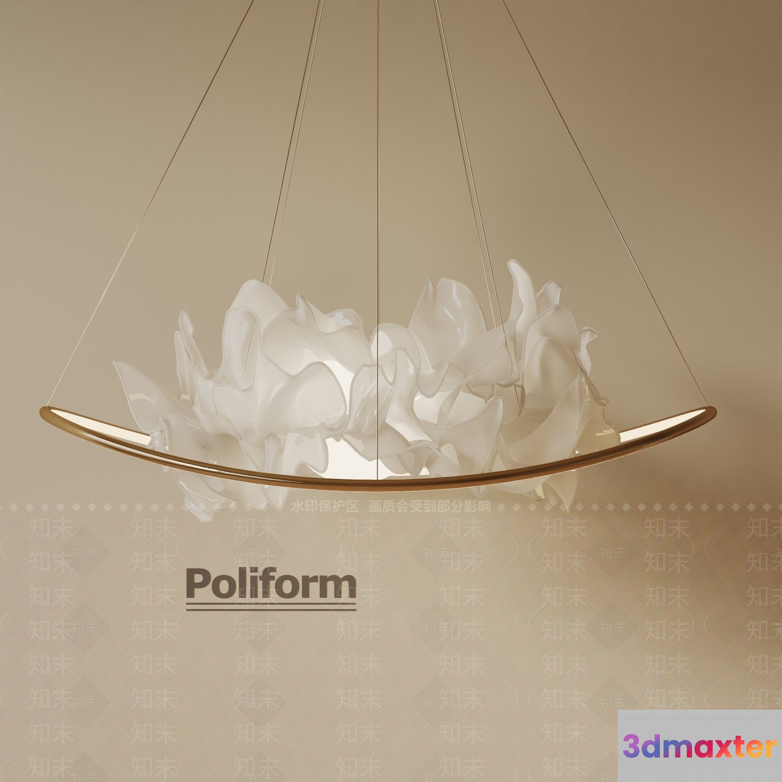 Gold Light Fixture 3D Model - 19225 - VRAY Render