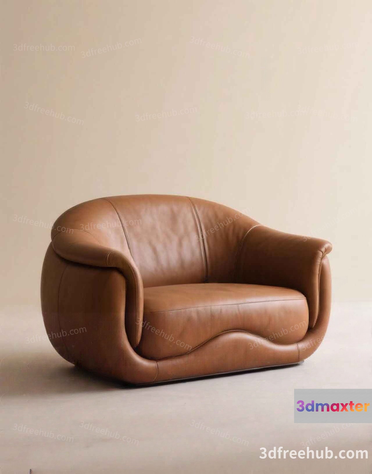 A Leather Couch 3D Model - 22706 - VRAY Render