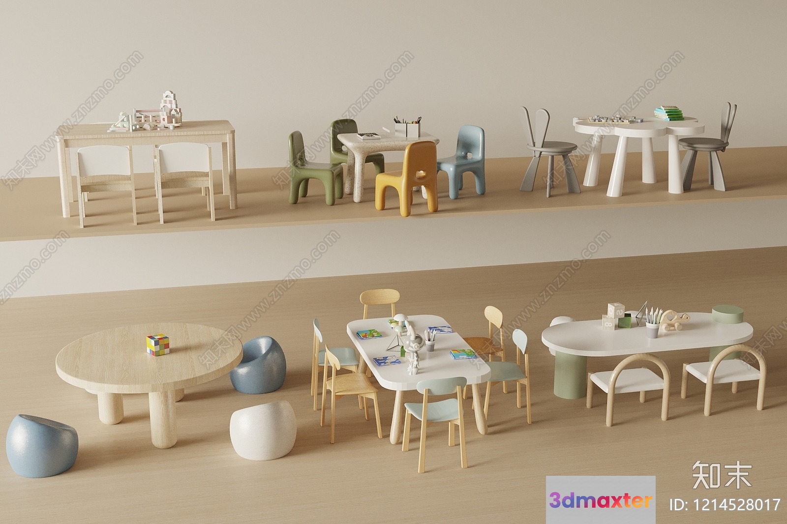 Modern Kids Furniture 3D Model - 18056 - VRAY Render