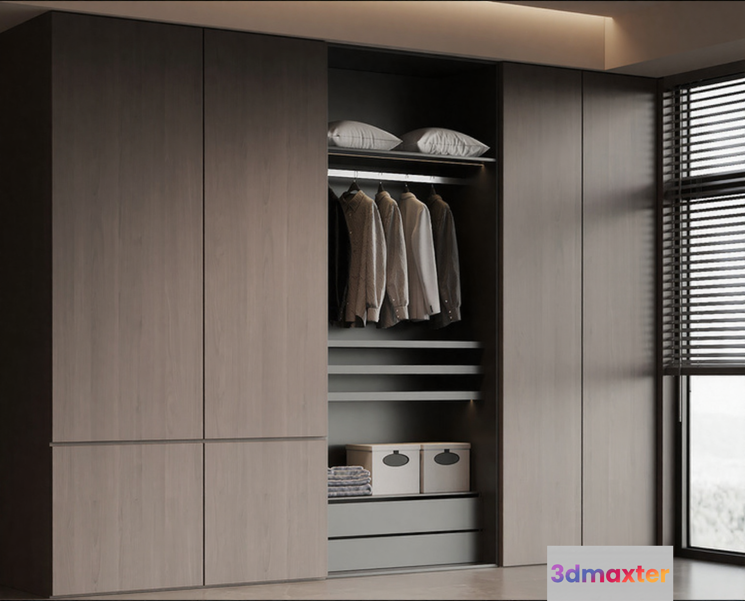 A Closet With Shelves And Drawers 3D Model - 12177 - VRAY Render