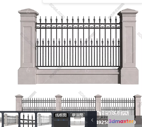 The Main Subject Is A Fence With A Gate And It Is Made Of 3D Model - 1396 - CORONA Render