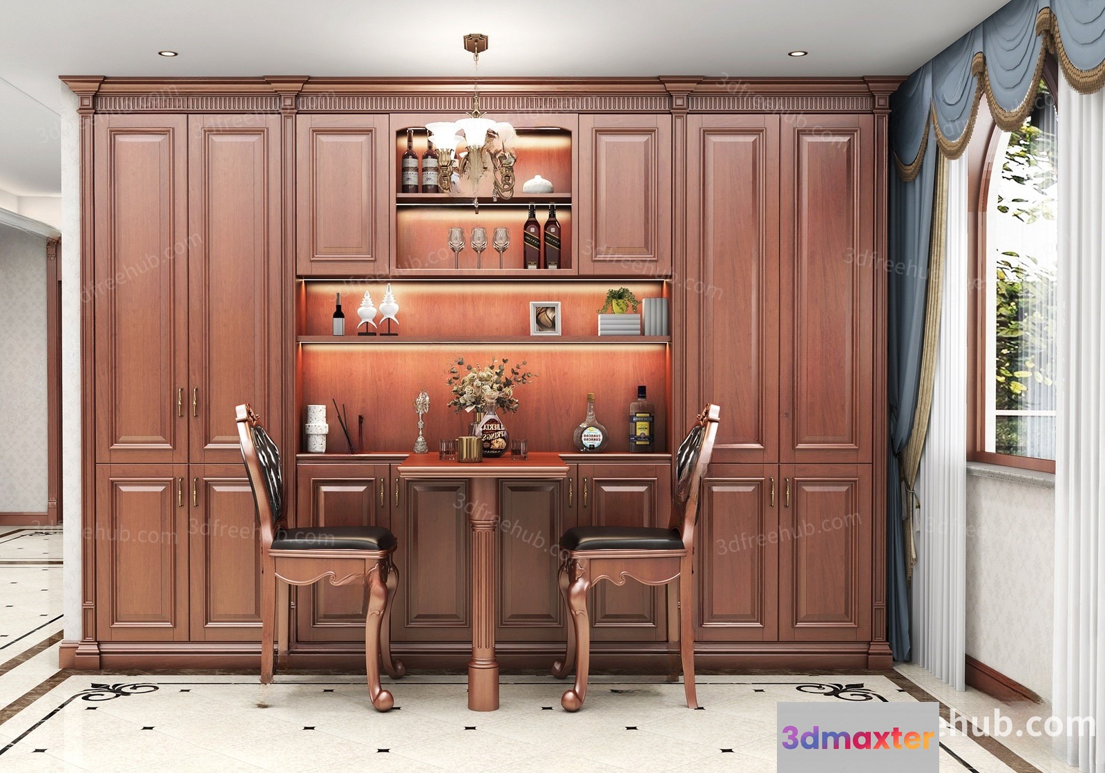 A Wooden Cabinet 3D Model - 21298 - VRAY Render