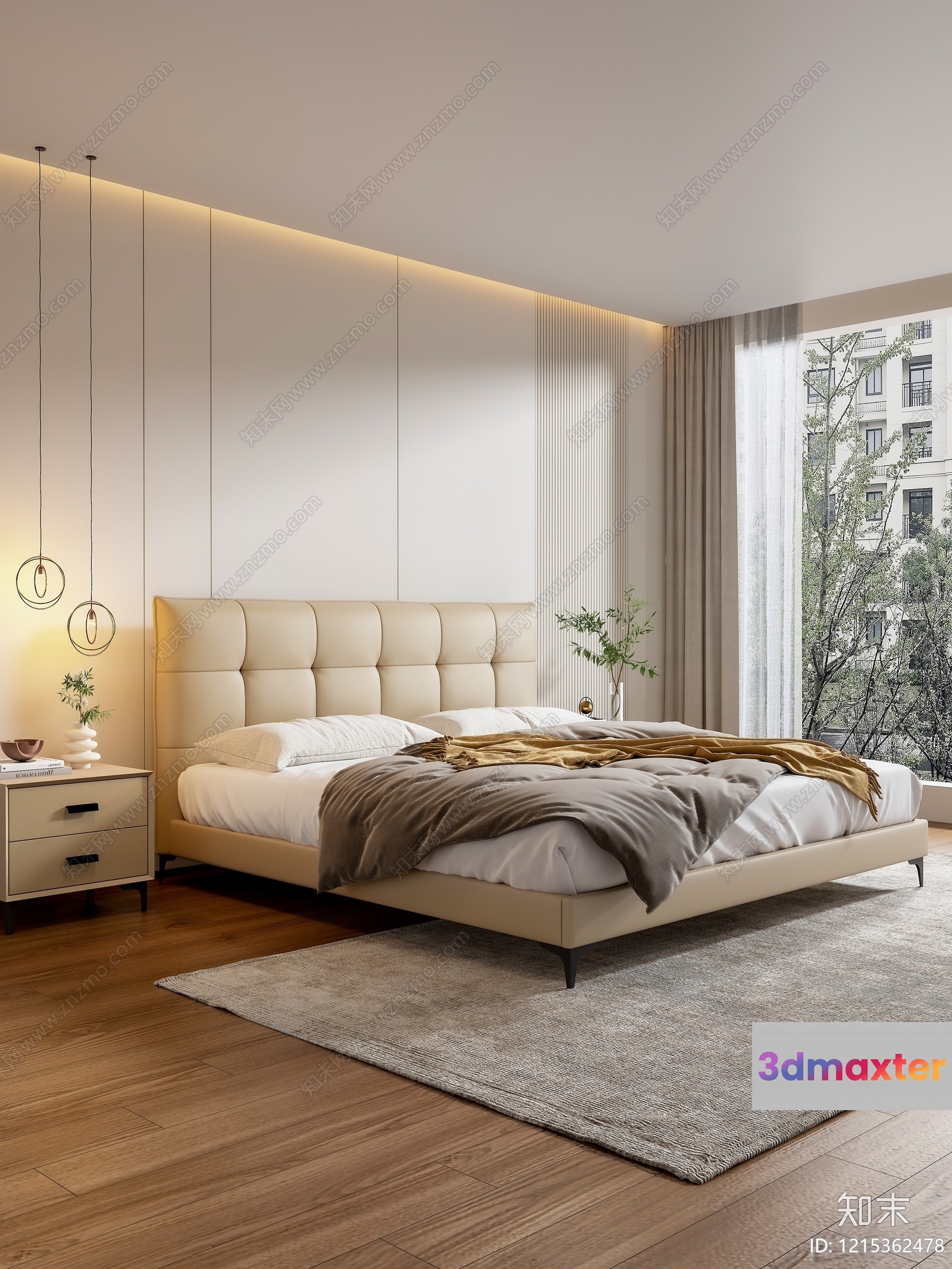Cozy Bedroom 3D Model - 11606 - VRAY Render