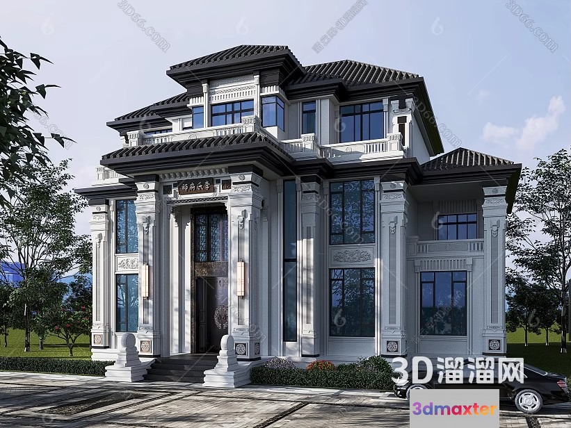 A Large Ornate House 3D Model - 4741 - VRAY Render