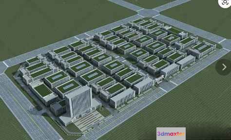 3D City Block 3D Model - 17495 - VRAY Render