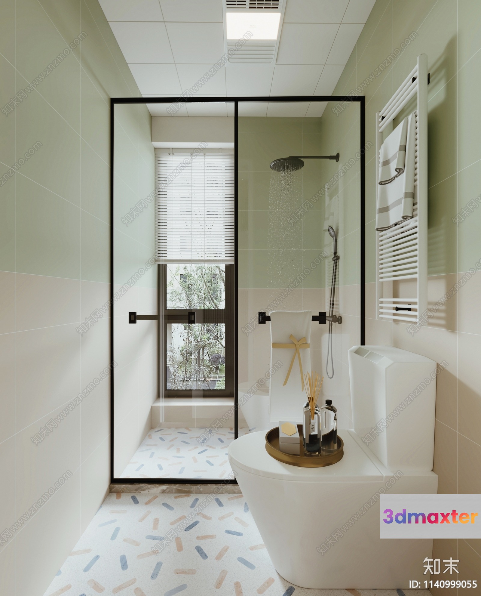 A Modern Bathroom 3D Model - 7304 - VRAY Render