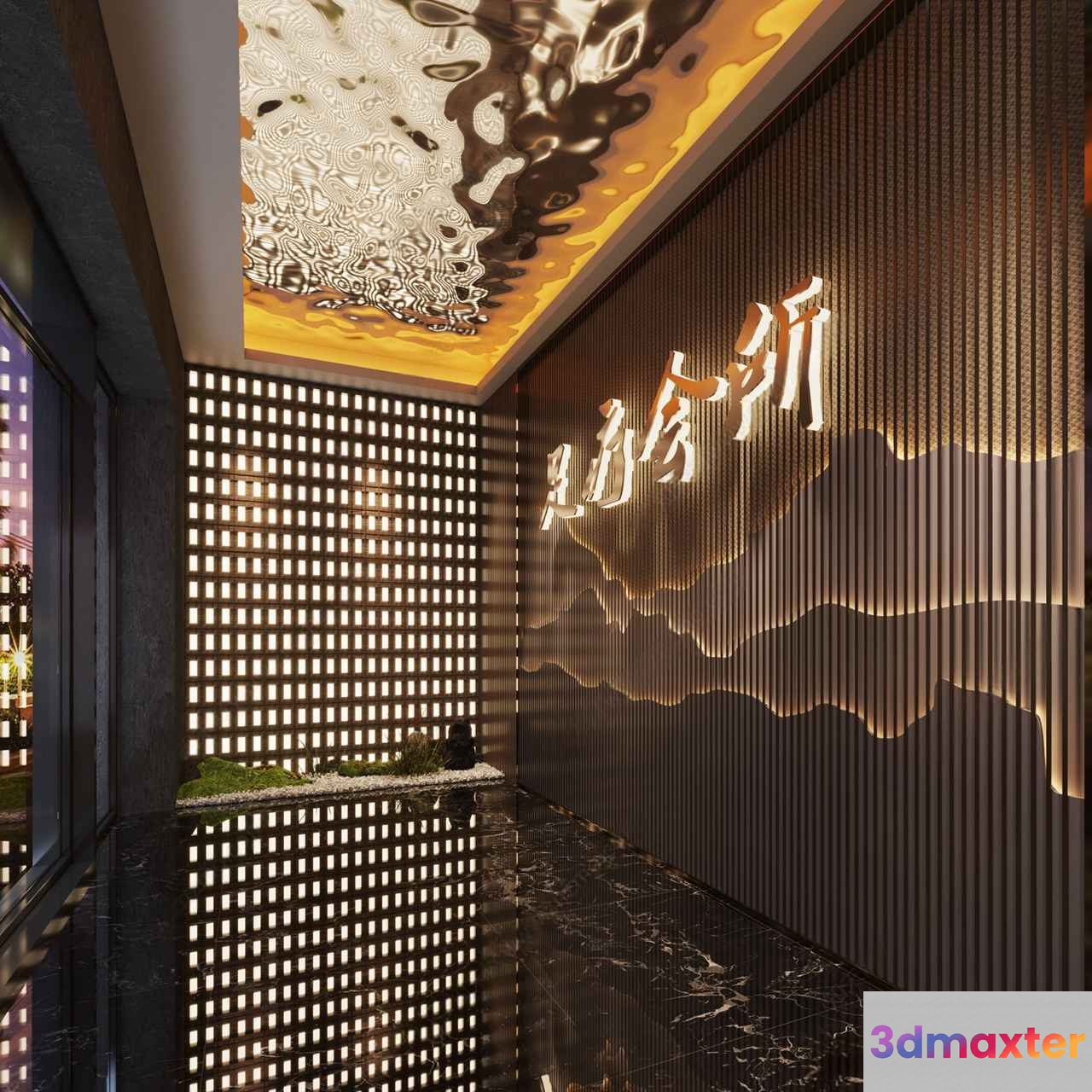 Modern Asian Decor 3D Model - 9078 - VRAY Render