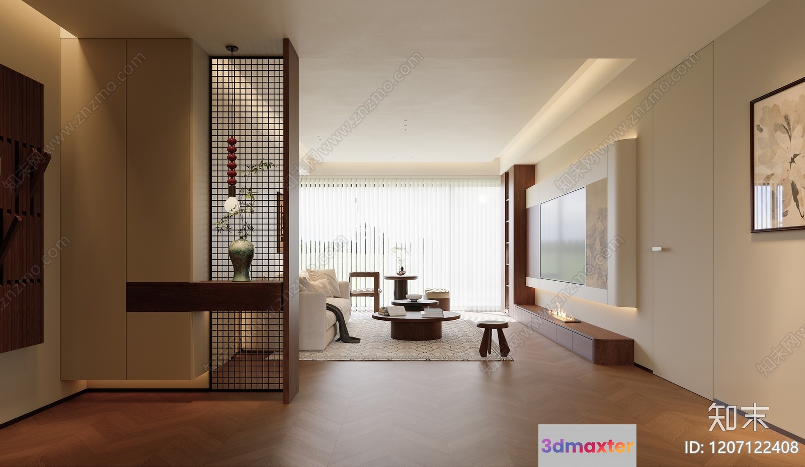 Modern Living Room 3D Model - 8660 - VRAY Render