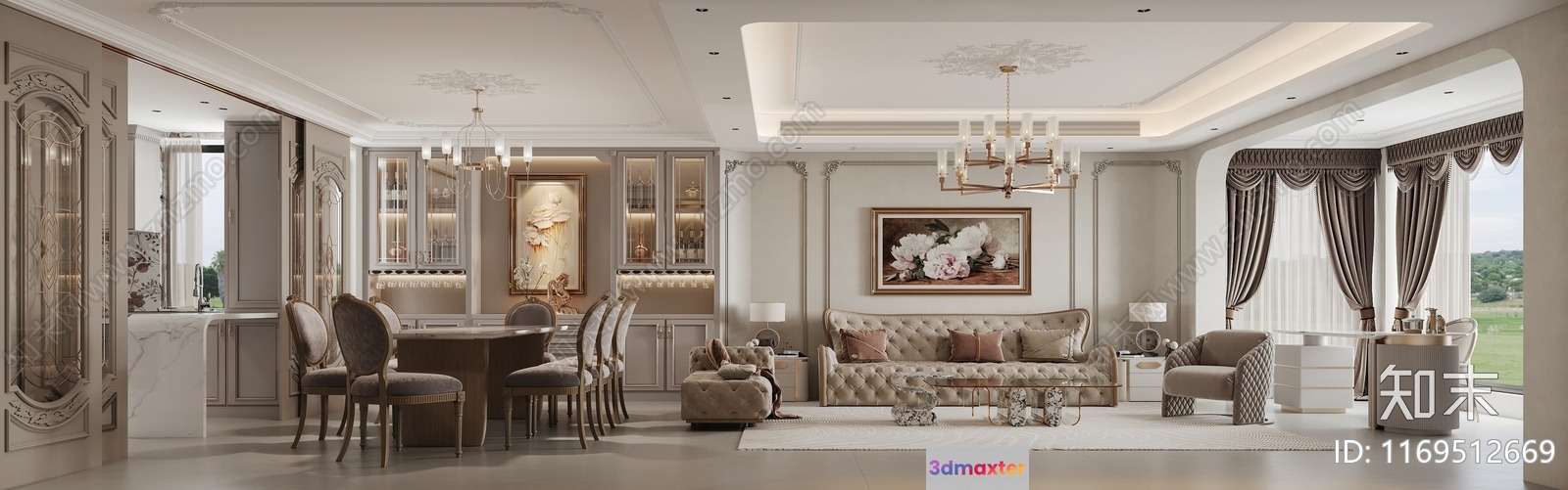 Modern Living Room 3D Model - 20710 - VRAY Render