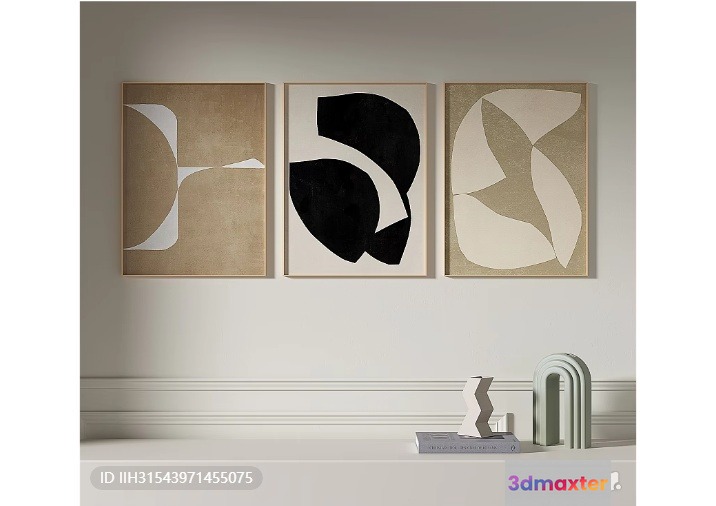 Modern Minimalist Artwork 3D Model - 3098 - VRAY Render