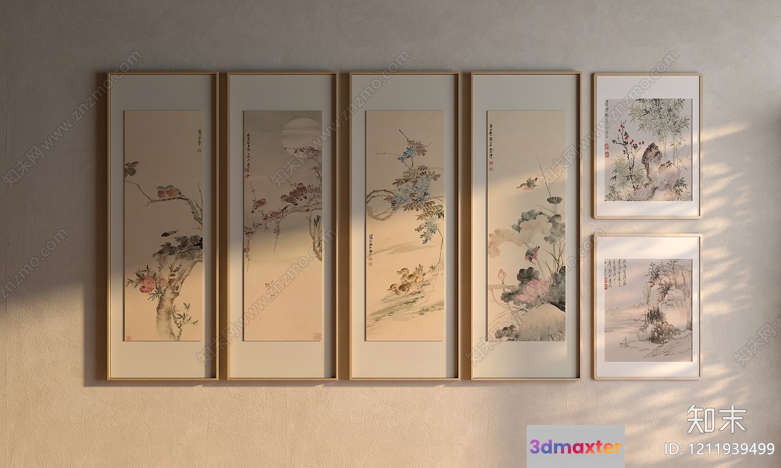 Artwork With Asian Style 3D Model - 2416 - VRAY Render