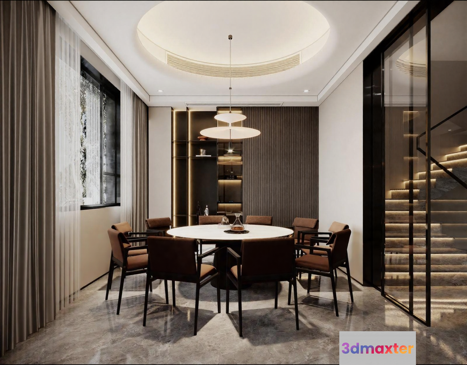 Modern Dining Room 3D Model - 20650 - CORONA Render