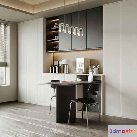 Modern Kitchen Lighting 3D Model - 595 - VRAY Render