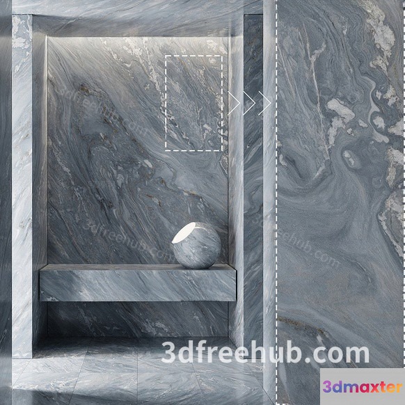 A 3D Rendering Of A Grey Marble Room 3D Model - 21313 - VRAY Render