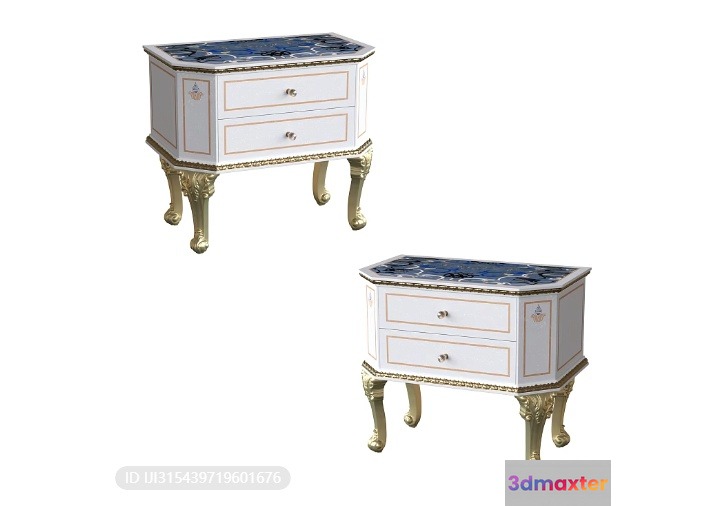 Two Nightstands 3D Model - 7795 - VRAY Render