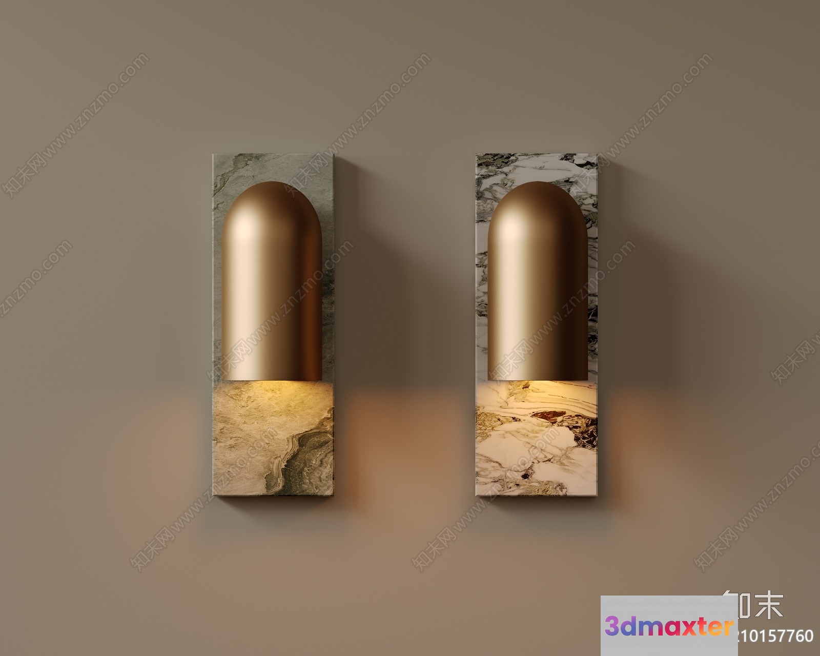 Gold Light Fixture 3D Model - 17867 - VRAY Render