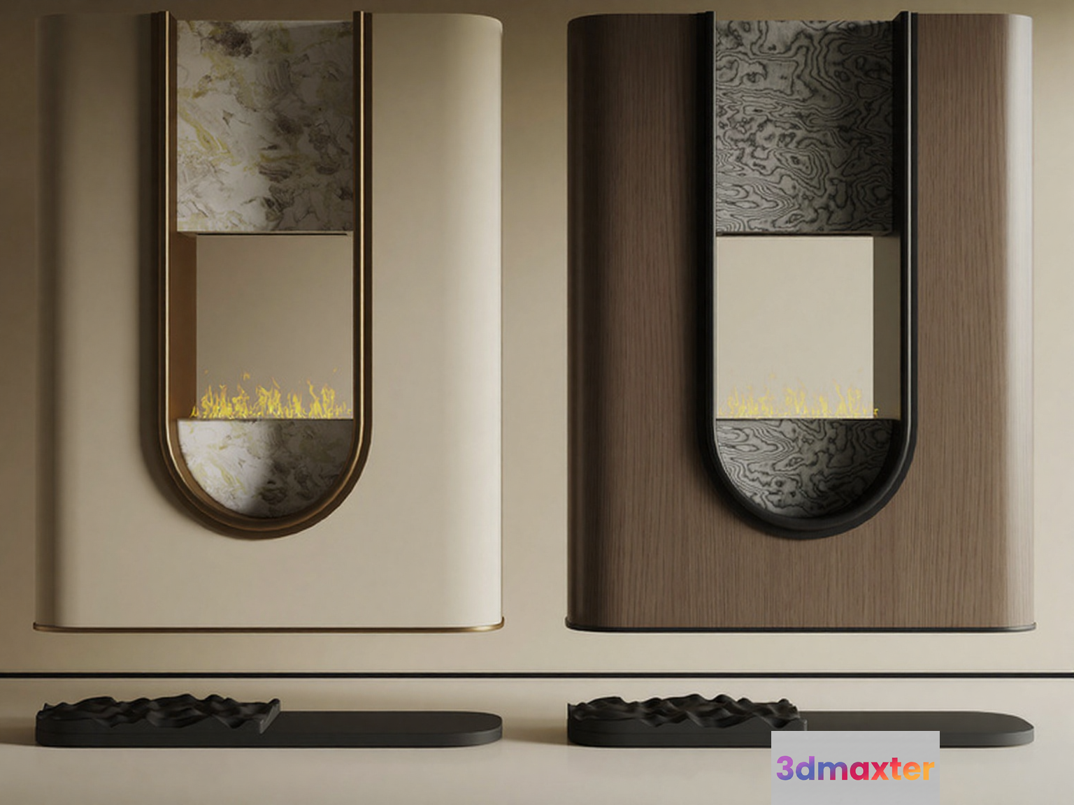 Modern Wall Fireplaces 3D Model - 12120 - VRAY Render