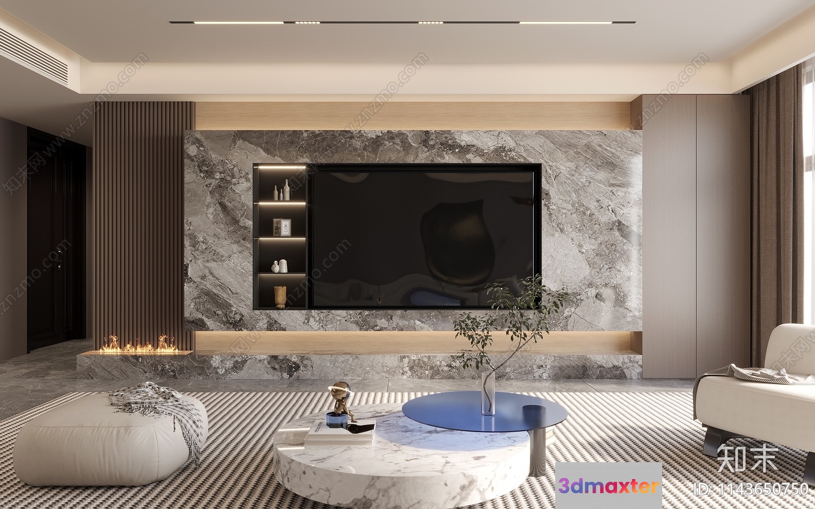 Modern Living Room 3D Model - 4769 - CORONA Render