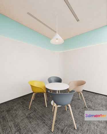 A Small Table With Two Chairs 3D Model - 12649 - VRAY Render