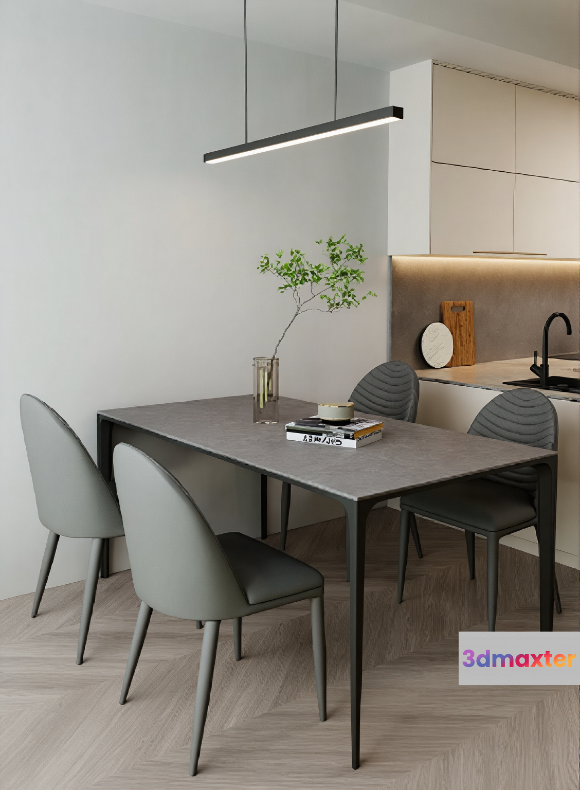 Modern Dining Table 3D Model - 4832 - VRAY Render