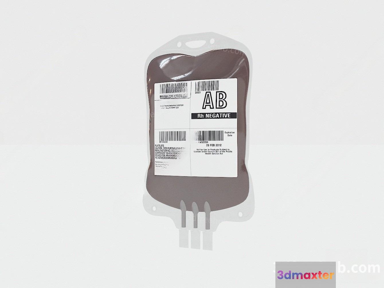 A Blood Bag 3D Model - 19314 - VRAY Render