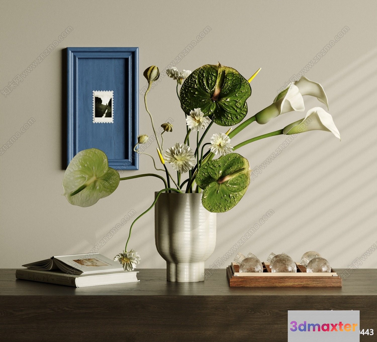 Modern Floral Arrangement 3D Model - 14049 - VRAY Render