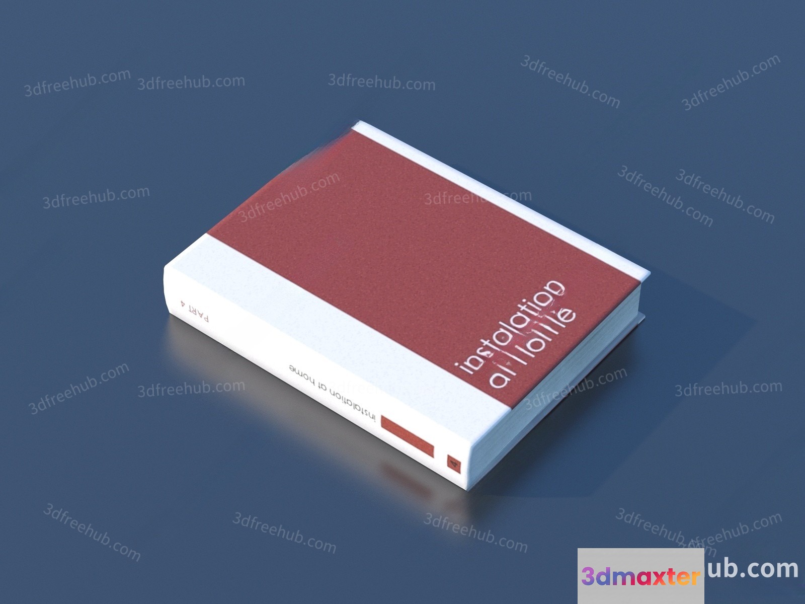 A 3D Book With A Pink And White Cover 3D Model - 21270 - VRAY Render