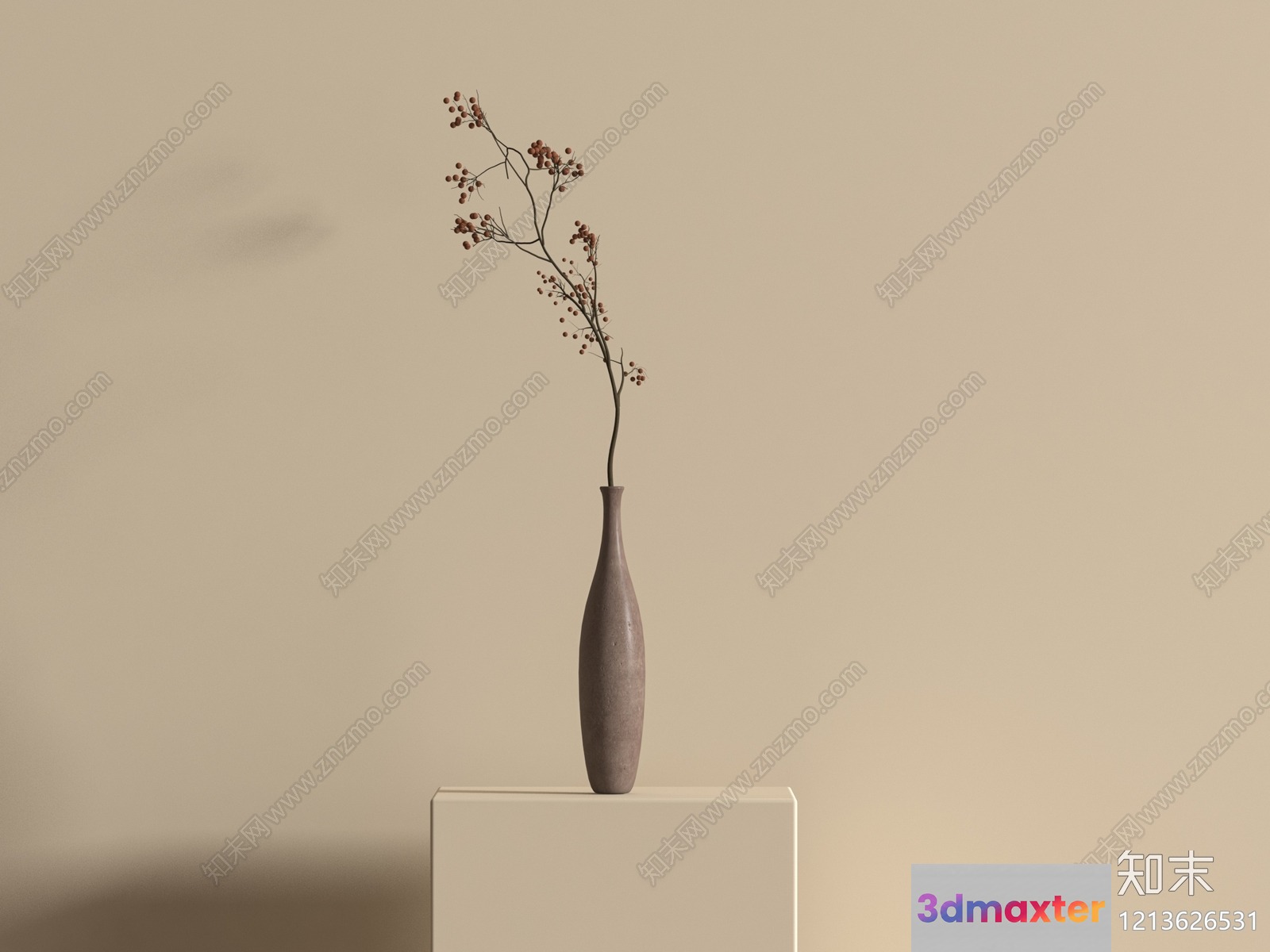 Simple Vase On Pedestal 3D Model - 6921 - VRAY Render