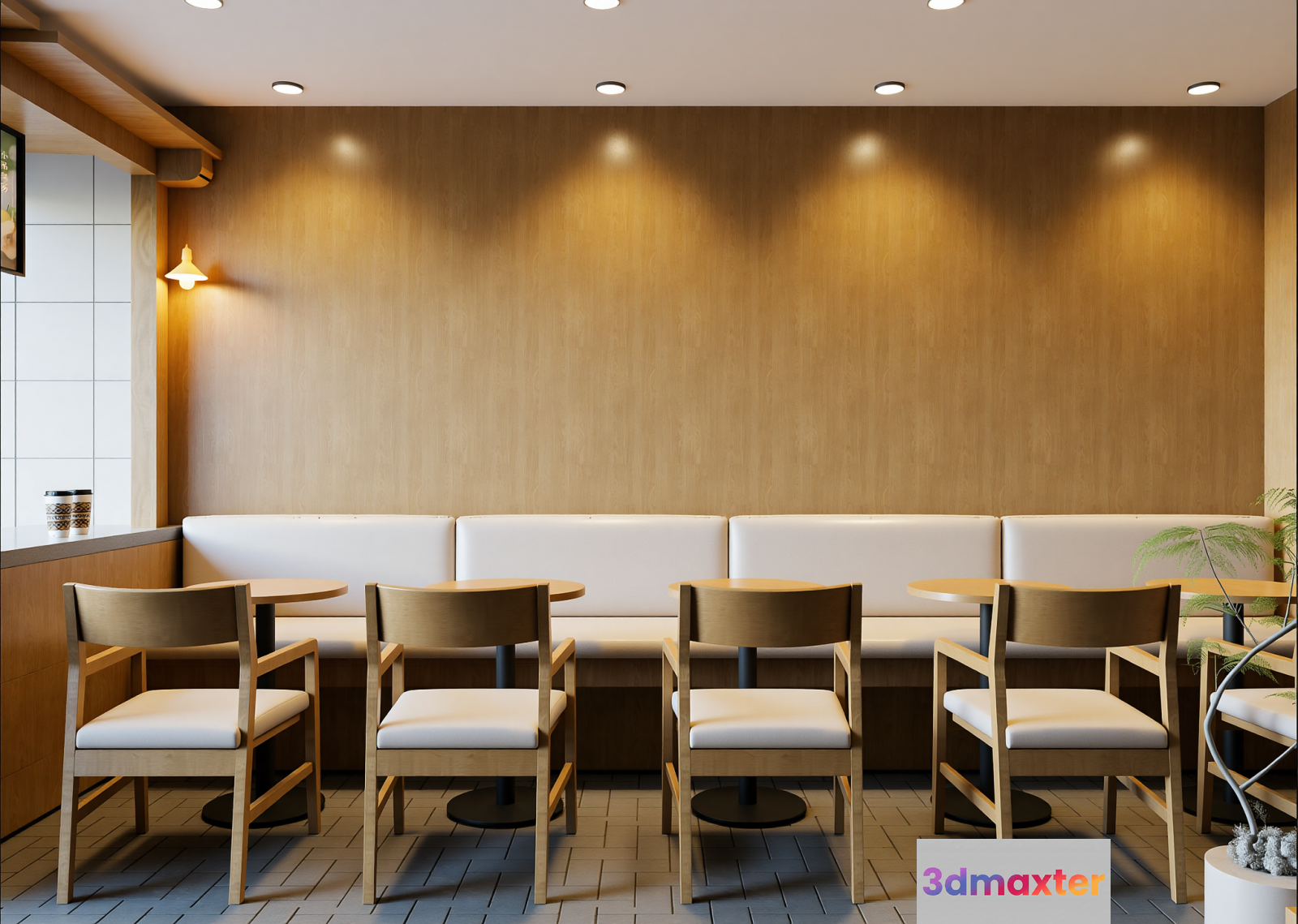 Modern Minimalist Dining Room 3D Model - 9555 - VRAY Render