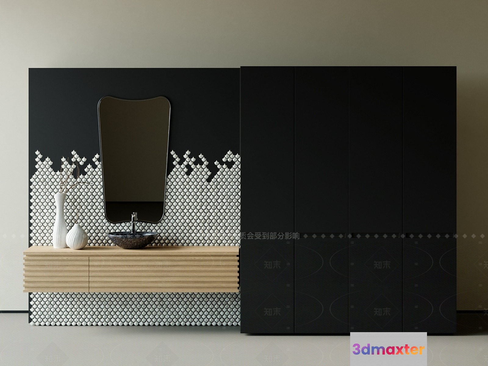 Modern Bathroom Vanity 3D Model - 8887 - VRAY Render