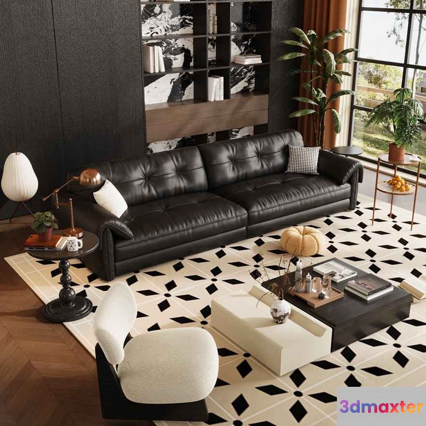 Modern Living Room 3D Model - 3207 - VRAY Render