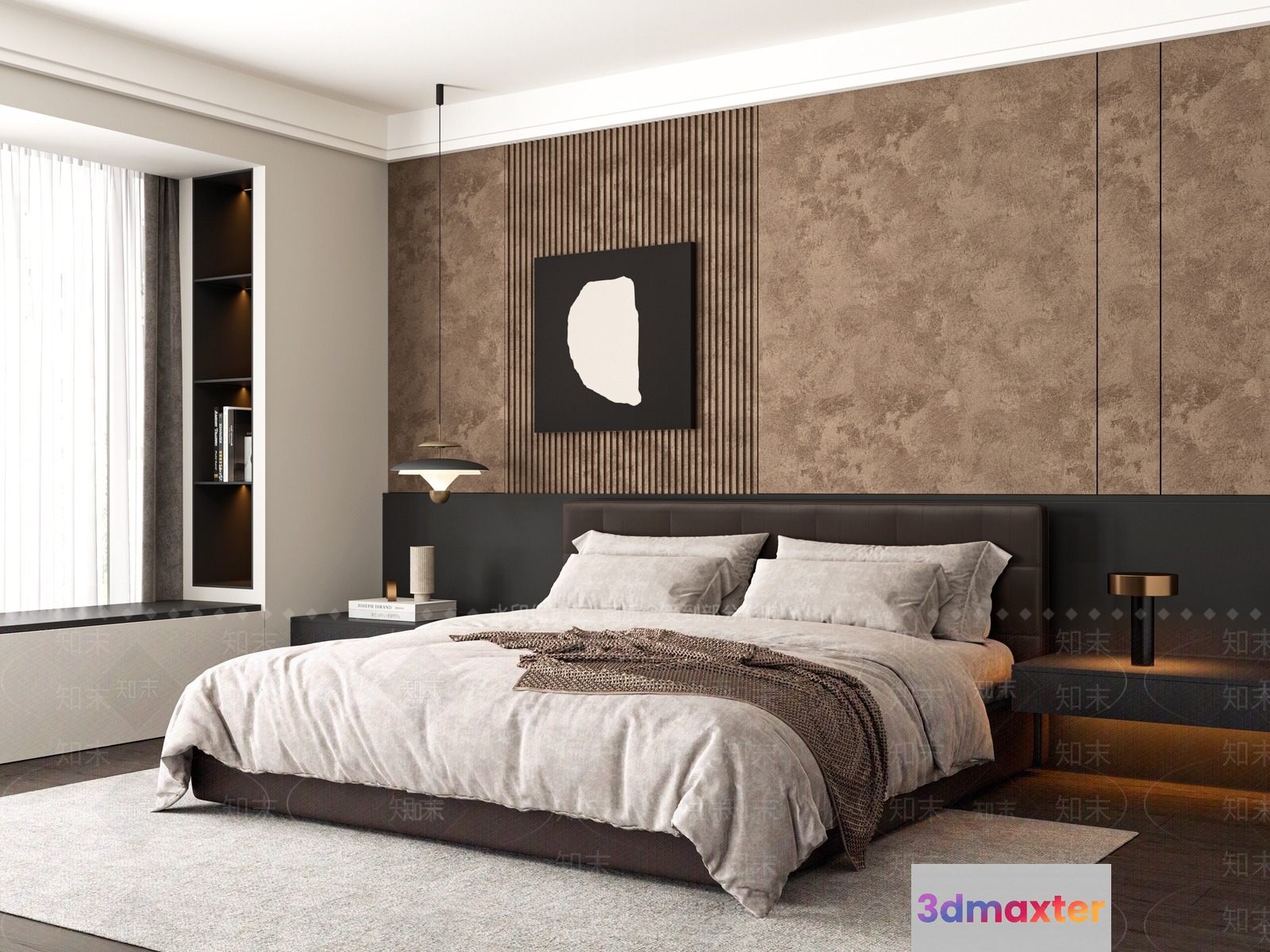 Modern Minimalist Bedroom 3D Model - 11727 - VRAY Render