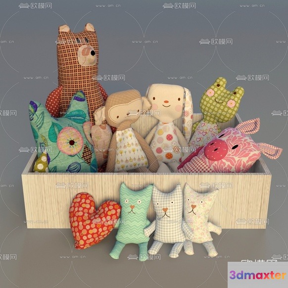 Soft Toy Box 3D Model - 7358 - VRAY Render