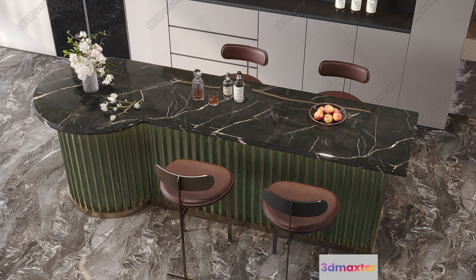 Modern Kitchen Counter 3D Model - 15177 - VRAY Render