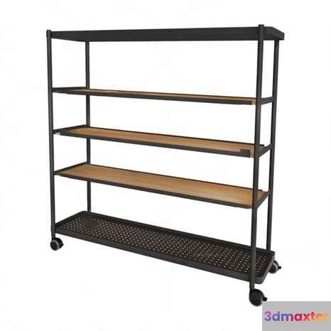 Black Metal Shelving Unit 3D Model - 15669 - VRAY Render