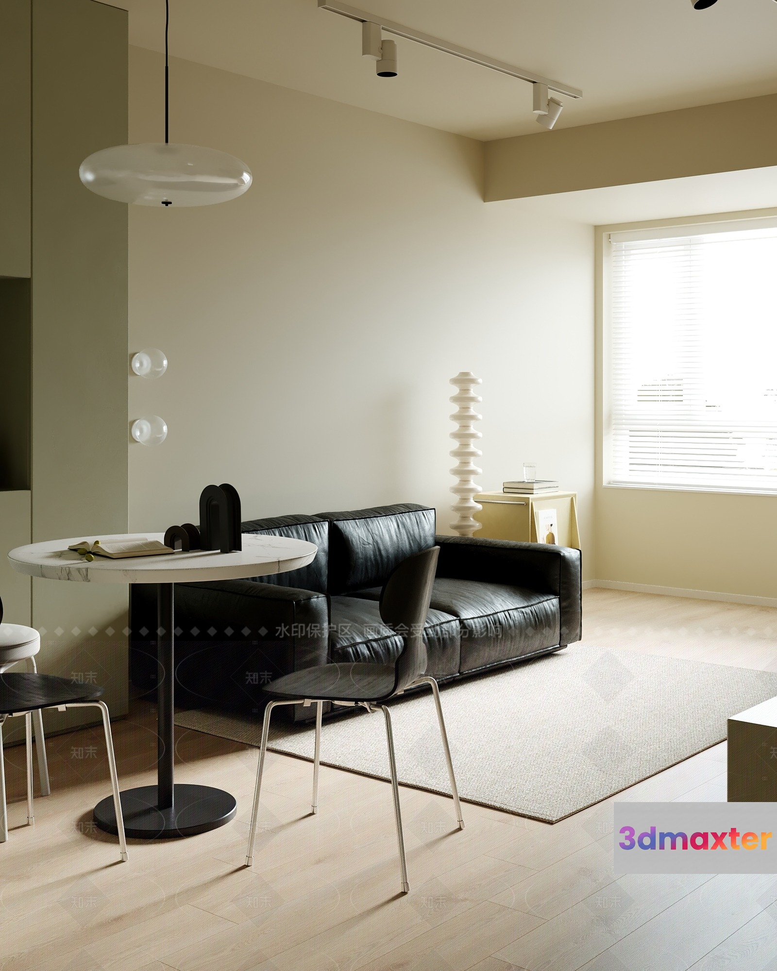Modern Living Room 3D Model - 1997 - VRAY Render