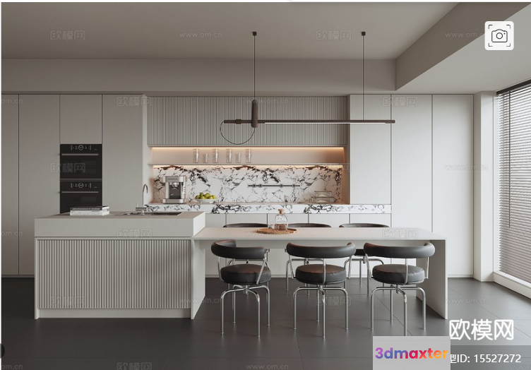 Modern Kitchen Design 3D Model - 15934 - VRAY Render