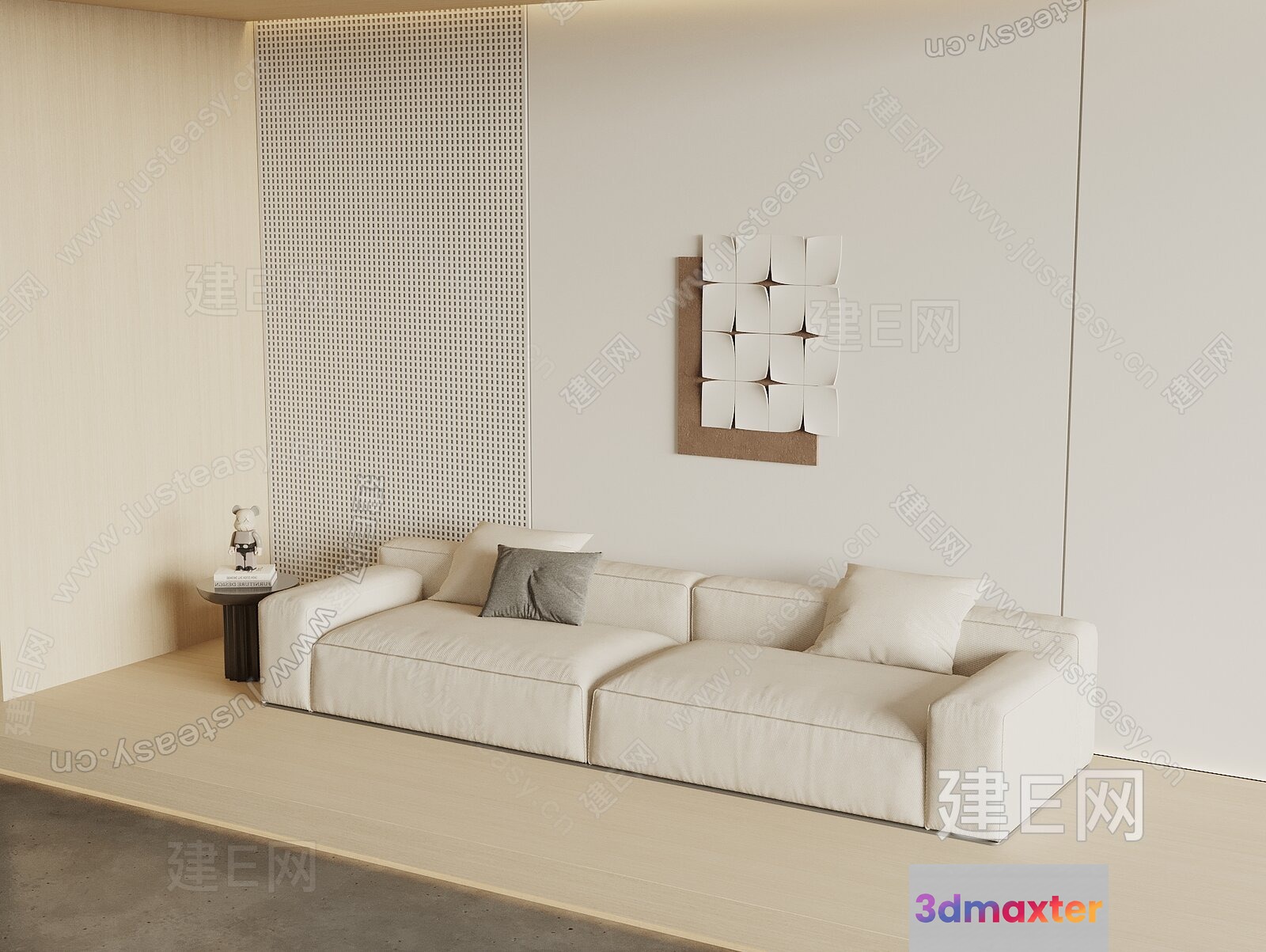 Modern White Sofa 3D Model - 14680 - VRAY Render