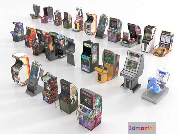 Old Arcade Machines 3D Model - 10064 - VRAY Render