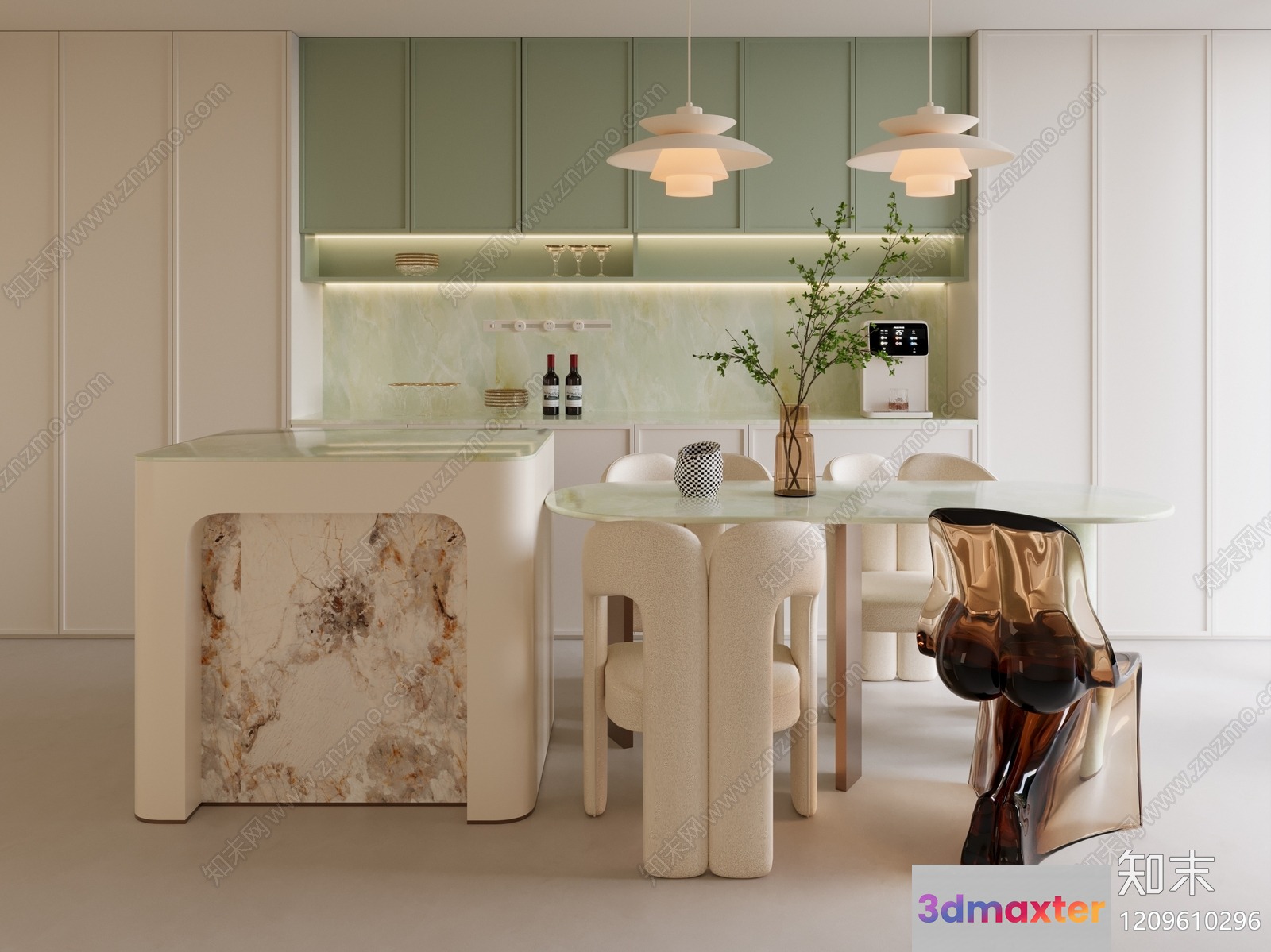 Modern Kitchen 3D Model - 6170 - VRAY Render