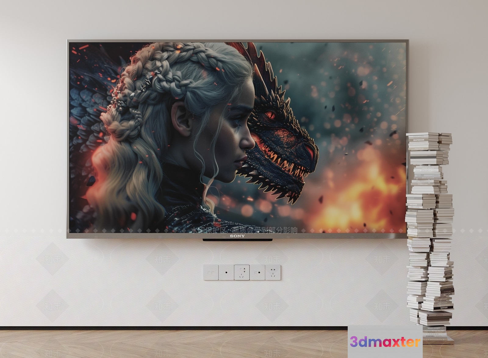A Tv With A Fantasy Scene 3D Model - 13471 - CORONA Render