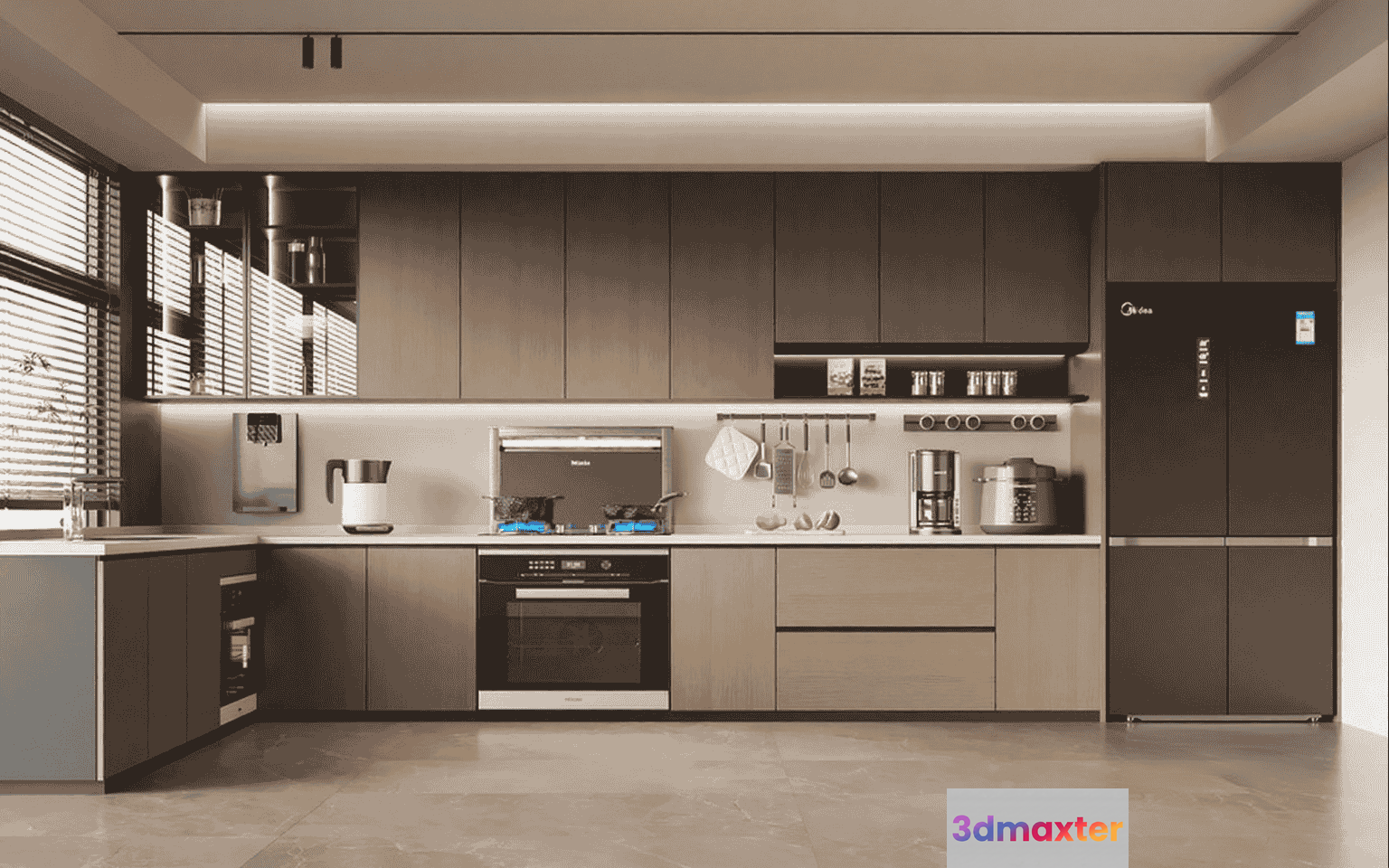 Modern Kitchen 3D Model - 10322 - VRAY Render