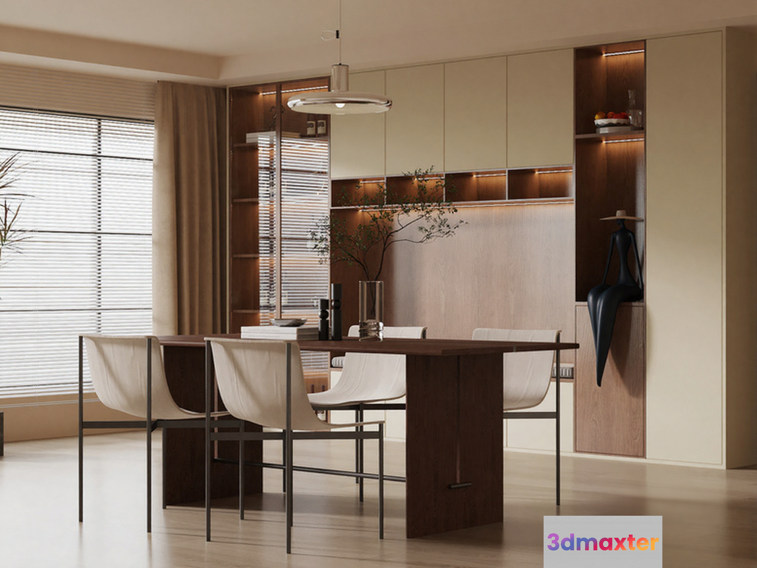 Modern Dining Room 3D Model - 3400 - VRAY Render