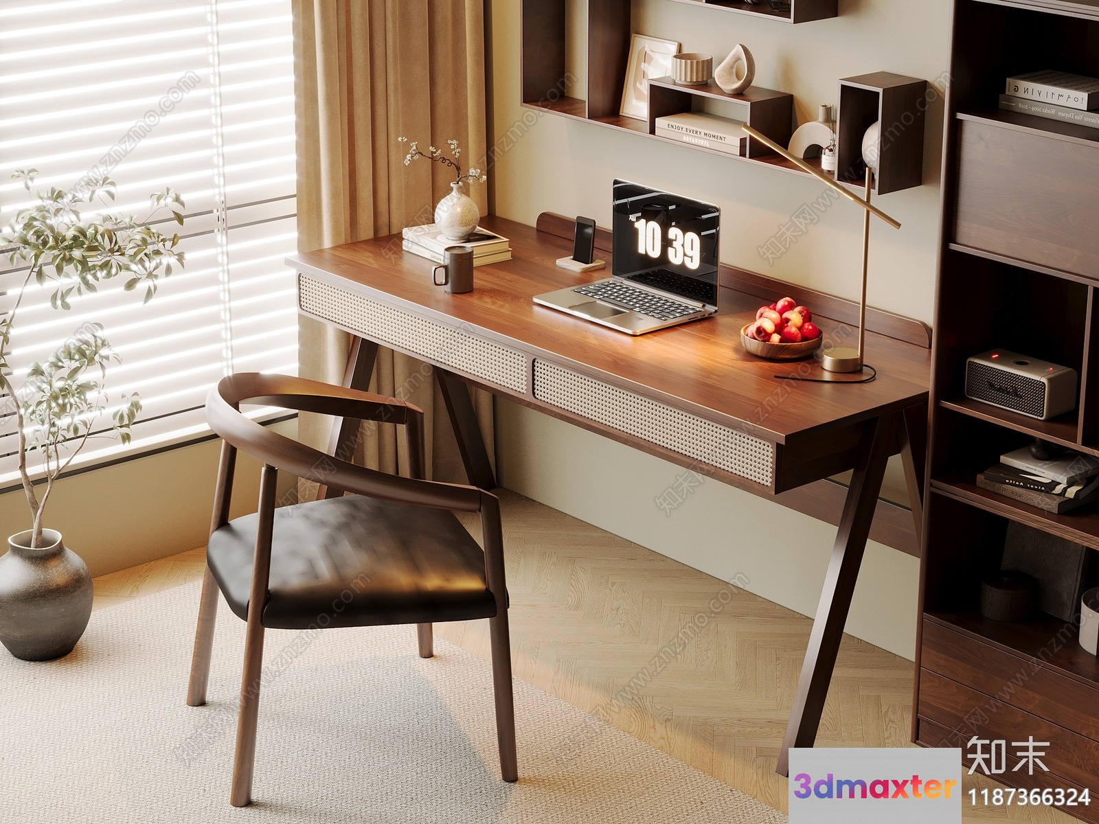 A Wooden Desk 3D Model - 2074 - CORONA Render