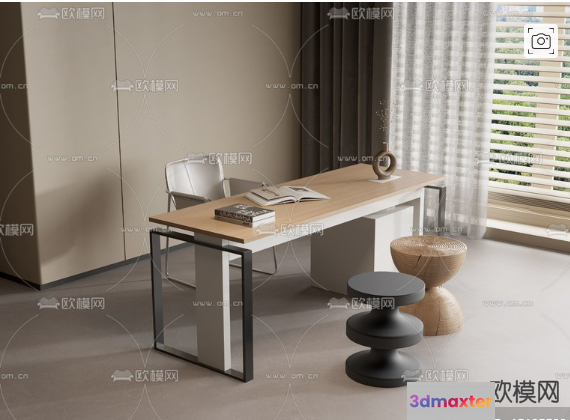 Modern Home Office 3D Model - 14942 - VRAY Render