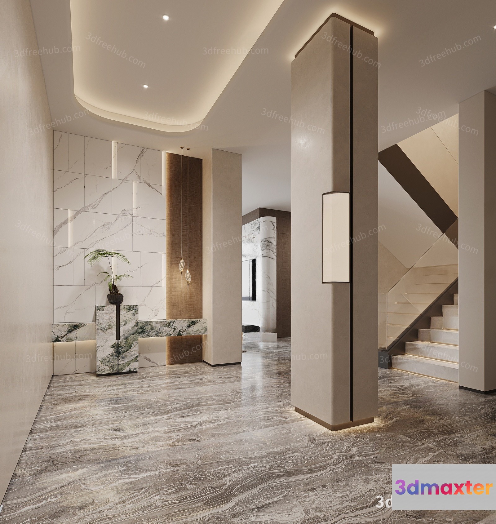 Modern Interior Design 3D Model - 19900 - VRAY Render