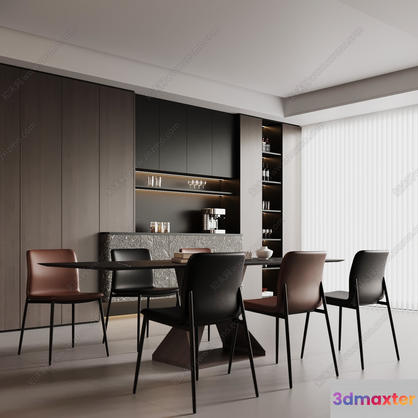 Modern Dining Room 3D Model - 16989 - VRAY Render